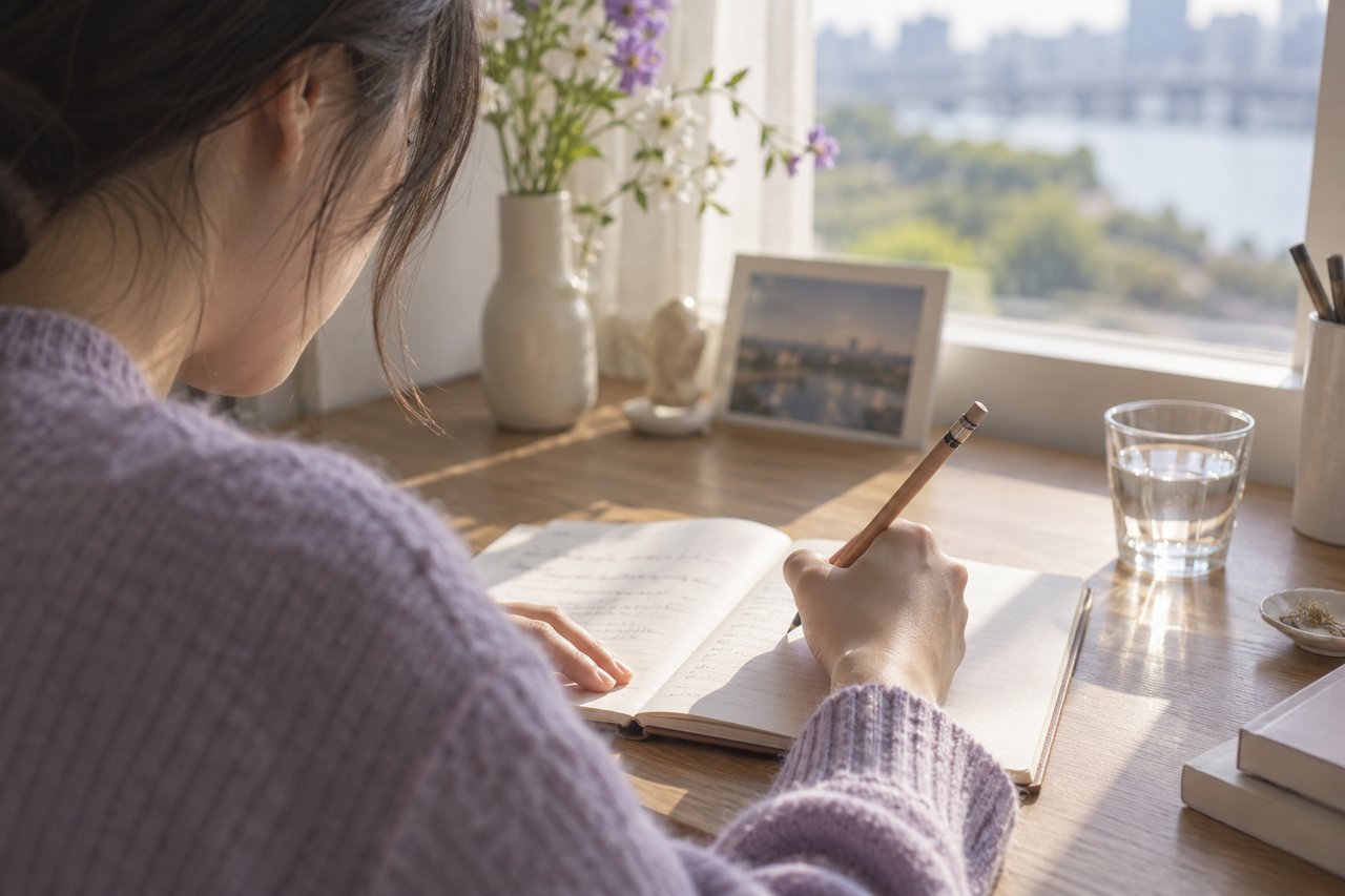 연애 일기 무엇을 적을까 내 마음을 알아보는 질문들 — AI 연출 이미지
